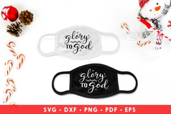 Glory to God, Christmas Face Mask SVG